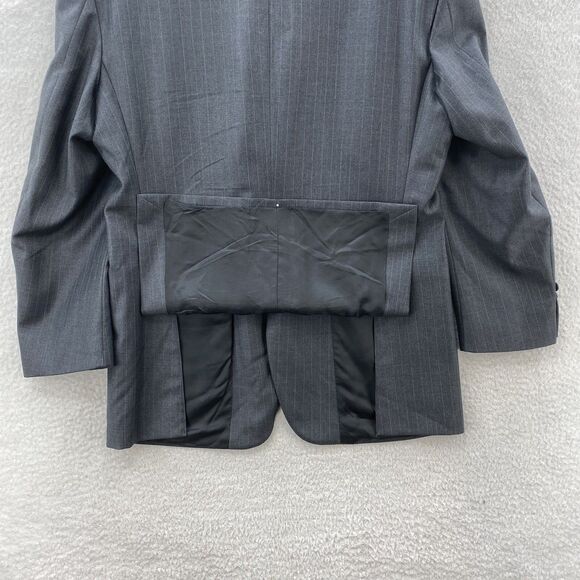 Ermenegildo Zegna Blazer Mens 41R Gray Striped Preppy American Corpcore Italy - Picture 12 of 15